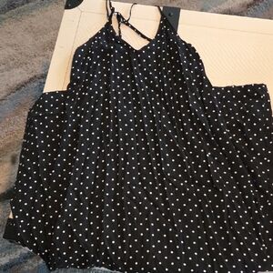 Old Navy Black and White Polka Dot Camisole
